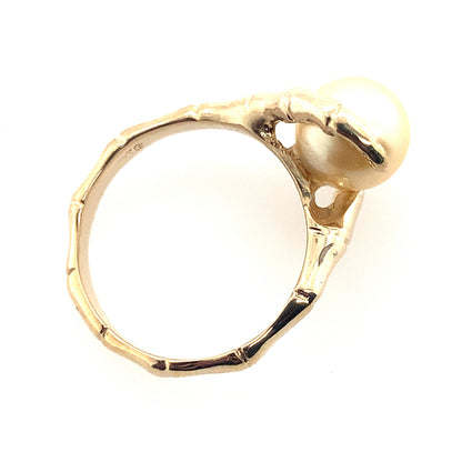 14K Yellow Gold  By-Pass Pearl Ring **Final Sale No Warranty**