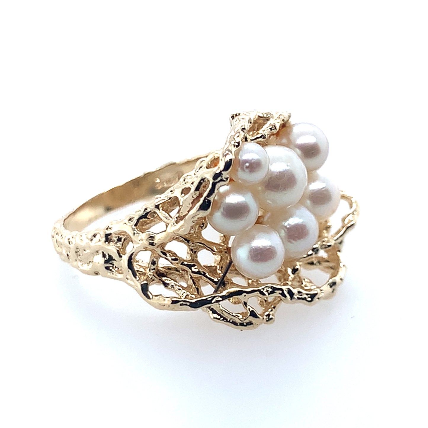 14K Yellow Gold Pearl Cluster Ring **Final Sale No Warranty**
