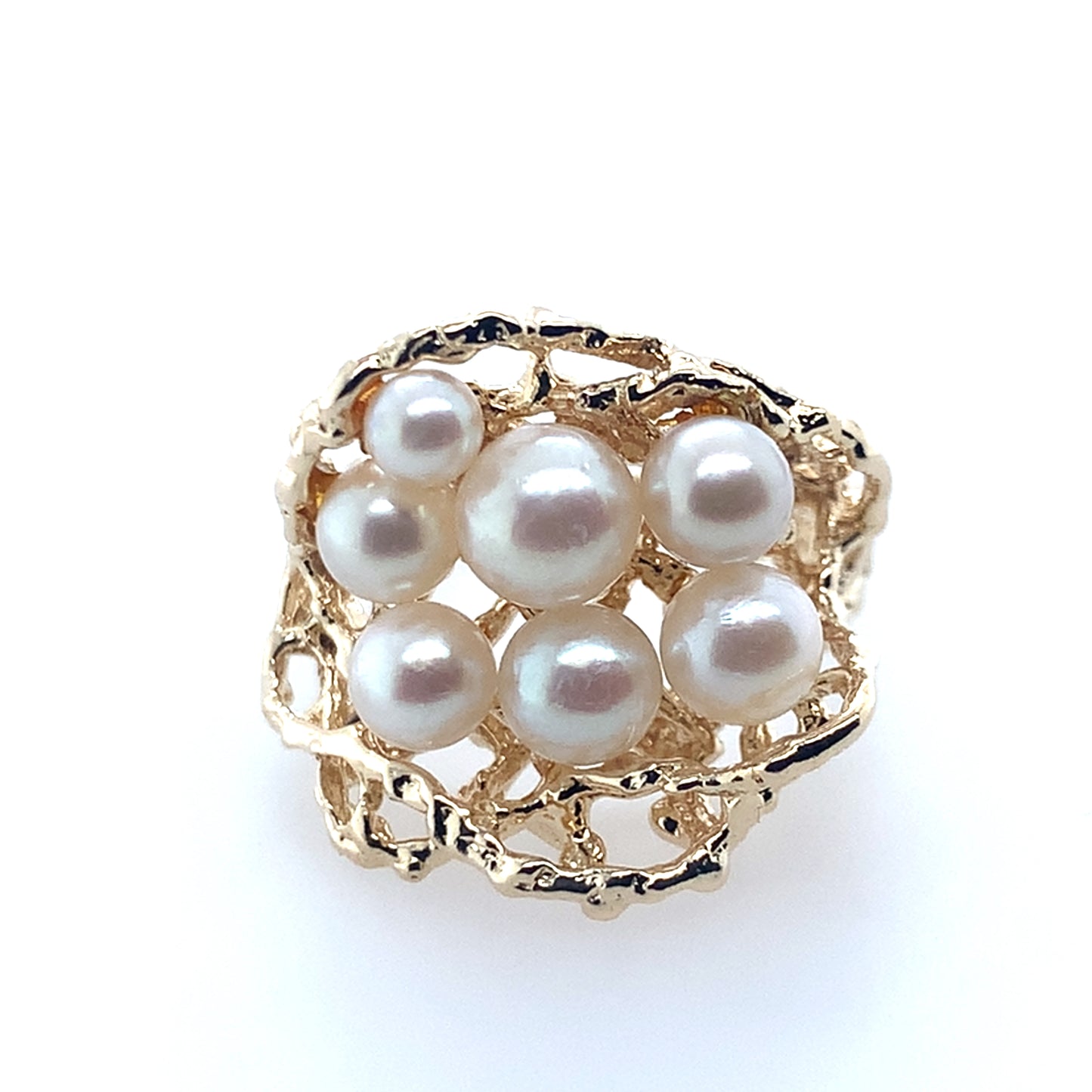 14K Yellow Gold Pearl Cluster Ring **Final Sale No Warranty**