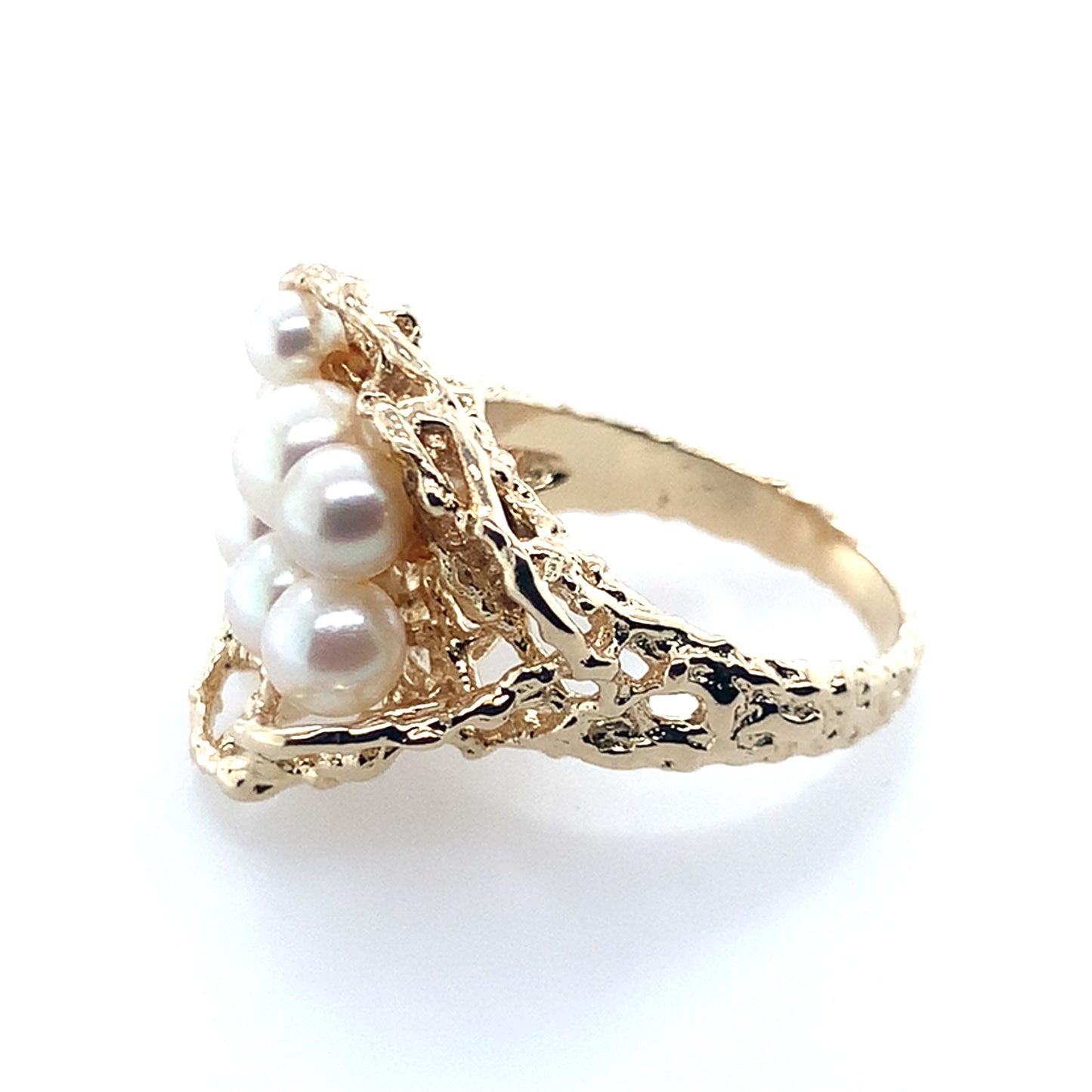 14K Yellow Gold Pearl Cluster Ring **Final Sale No Warranty**