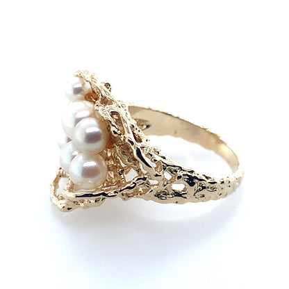 14K Yellow Gold Pearl Cluster Ring **Final Sale No Warranty**