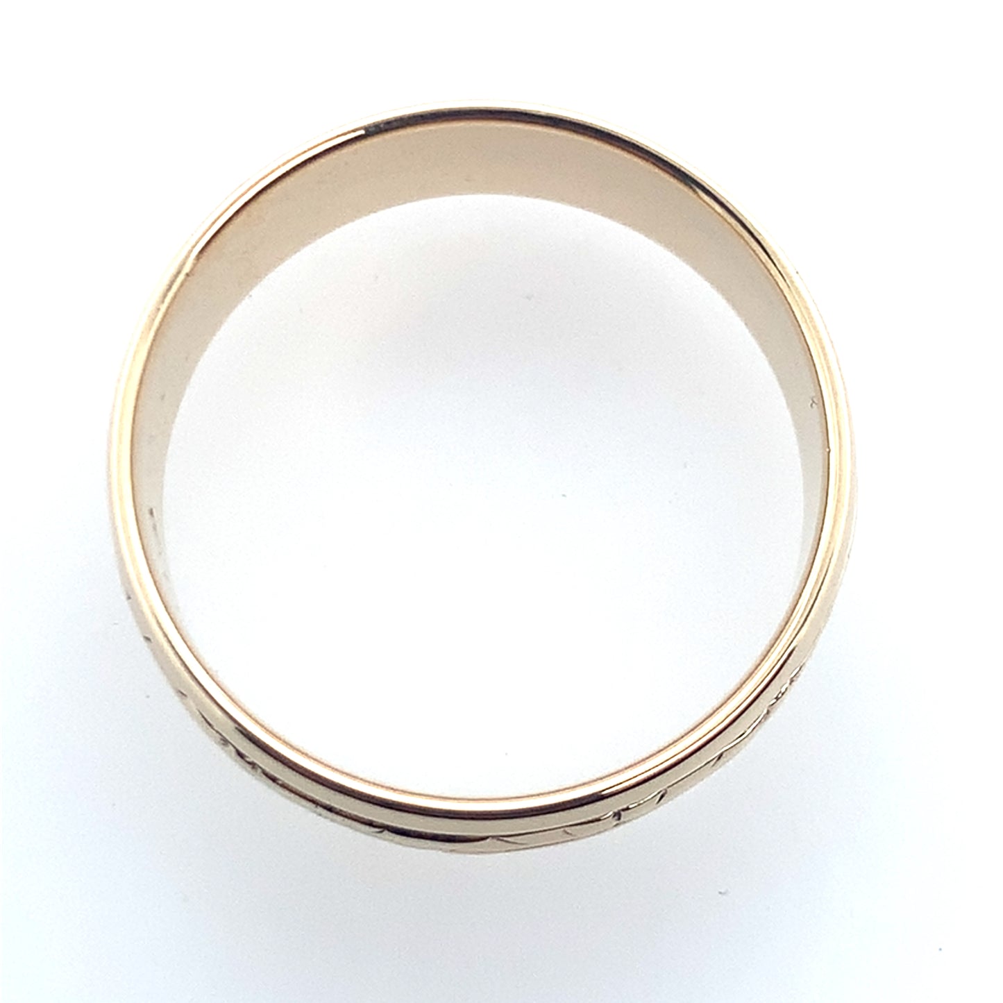 14K Yellow Gold Engraved Center Hi-Polished Band **Final Sale No Warranty**