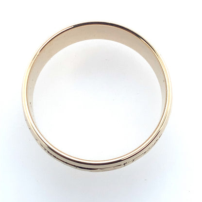 14K Yellow Gold Engraved Center Hi-Polished Band **Final Sale No Warranty**