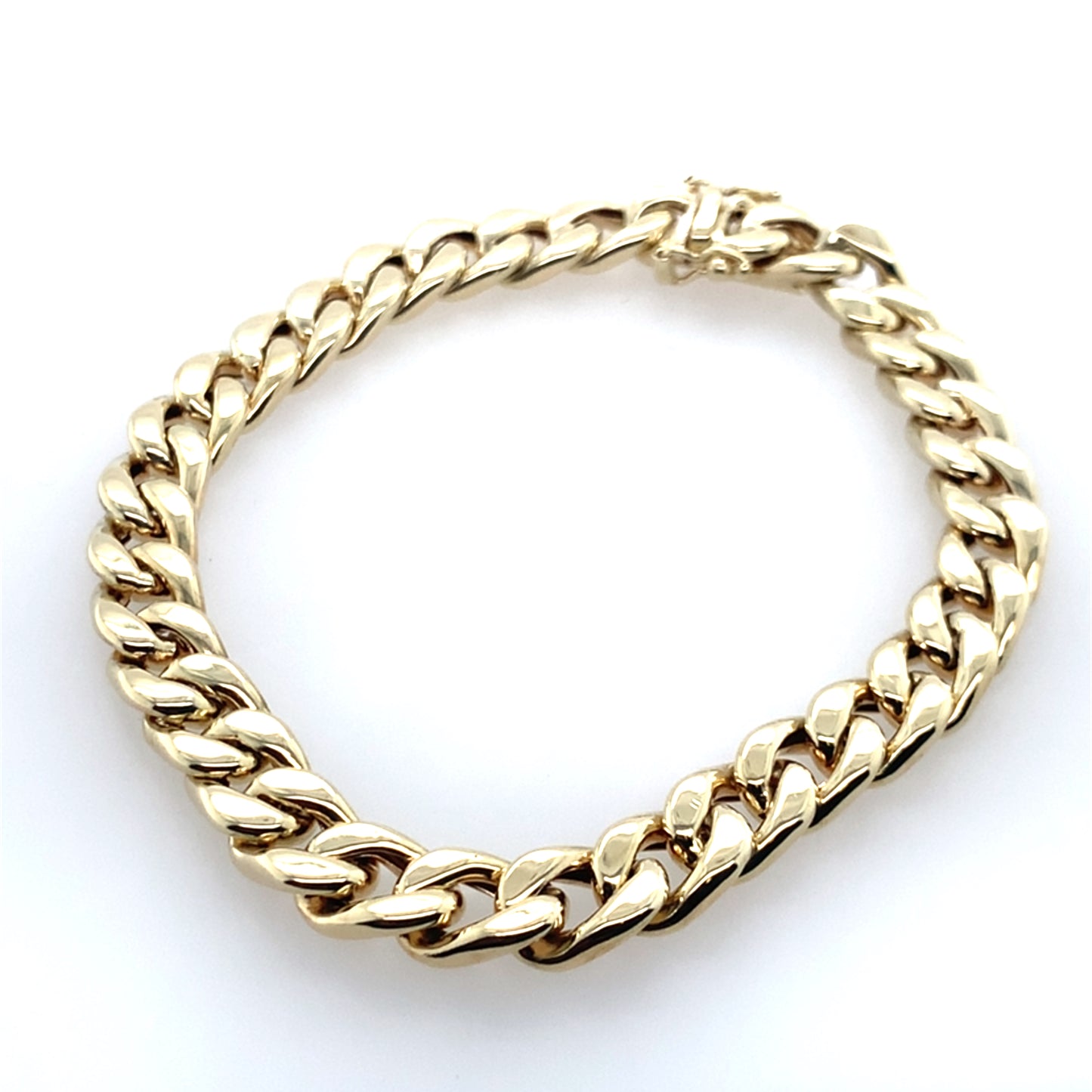 14K Yellow Gold Puffed Cuban Link Bracelet **Final Sale No Warranty**