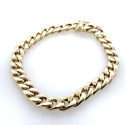 14K Yellow Gold Puffed Cuban Link Bracelet **Final Sale No Warranty**