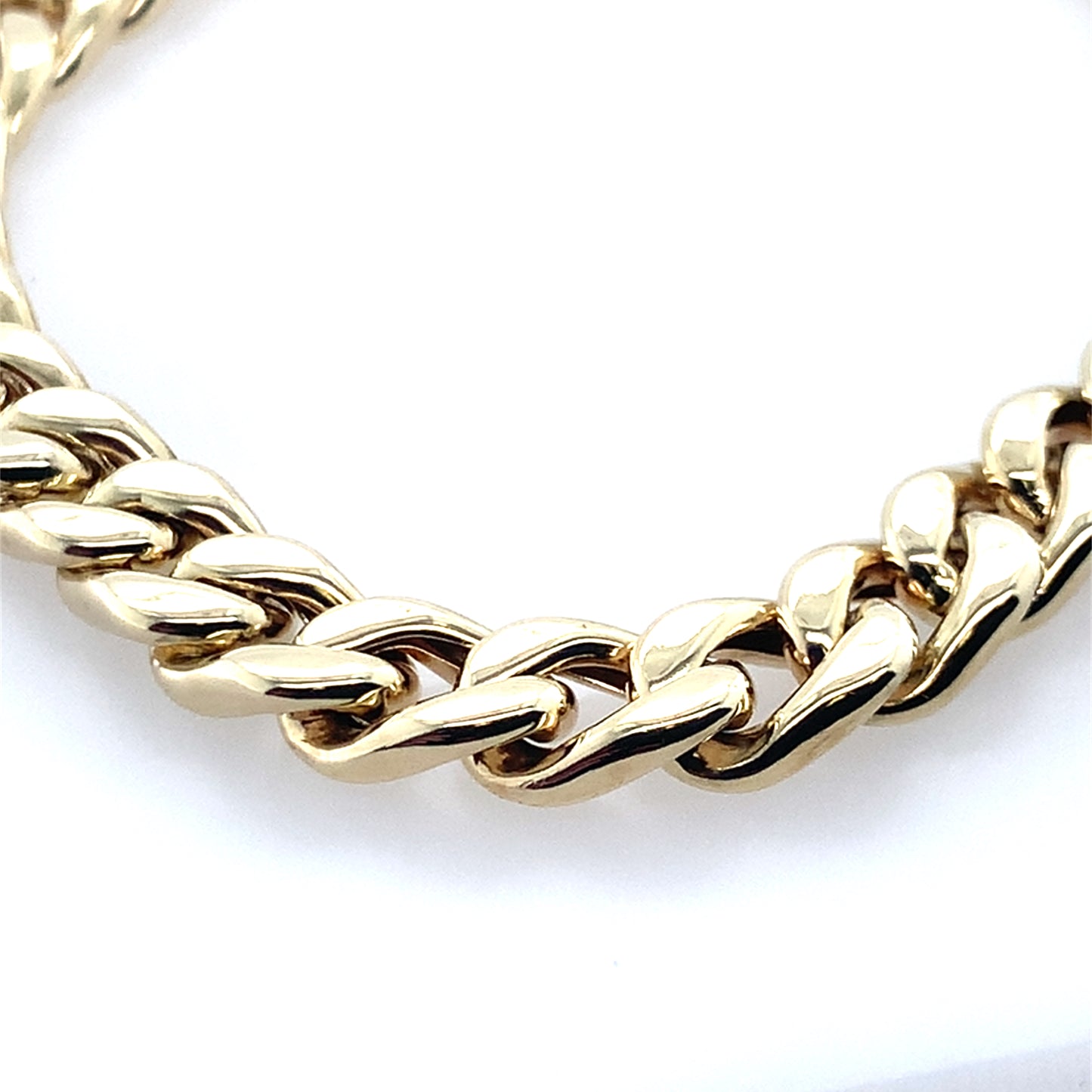 14K Yellow Gold Puffed Cuban Link Bracelet **Final Sale No Warranty**
