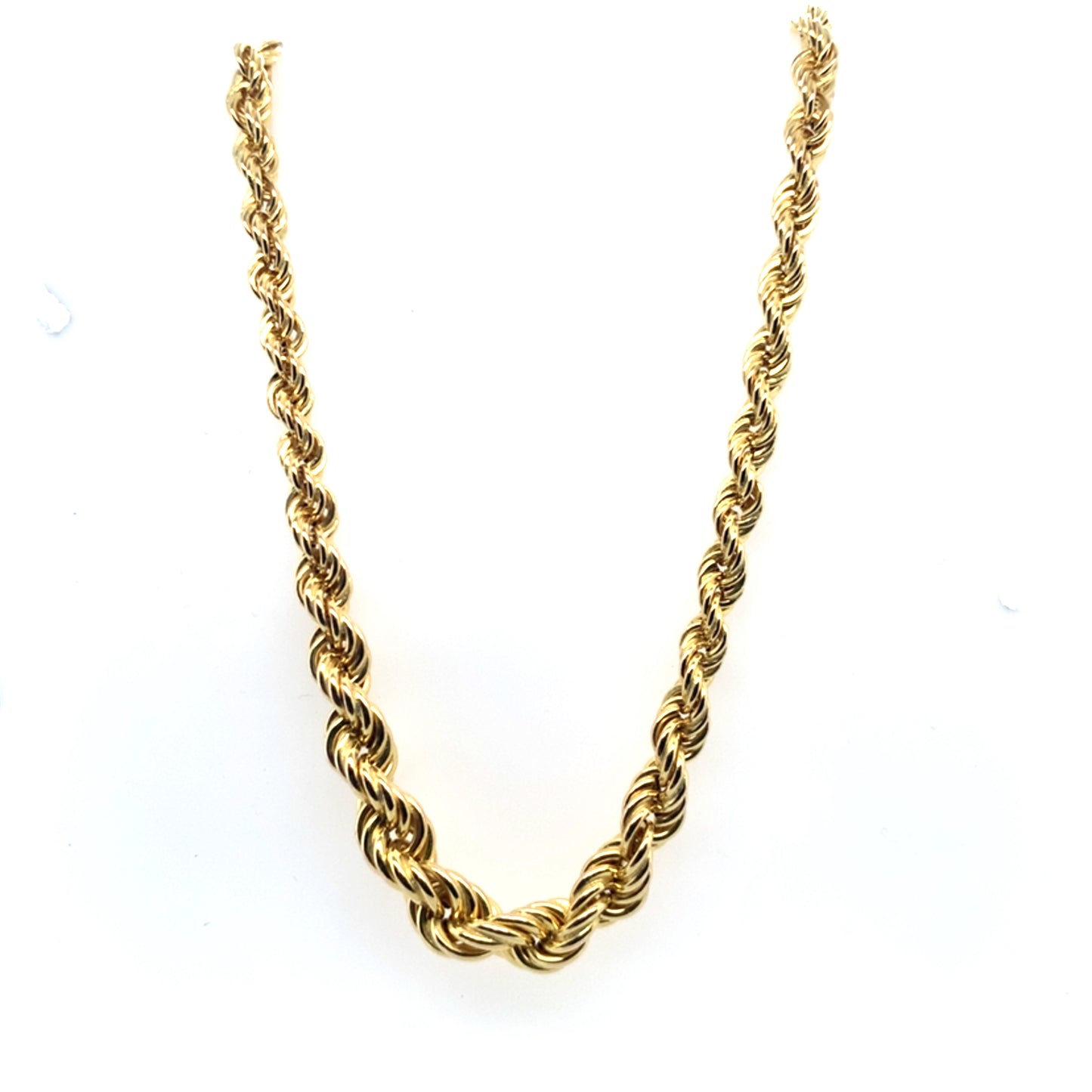 14K Yellow Gold Graduated Puffed Rope Chain **Final Sale No Warranty**
