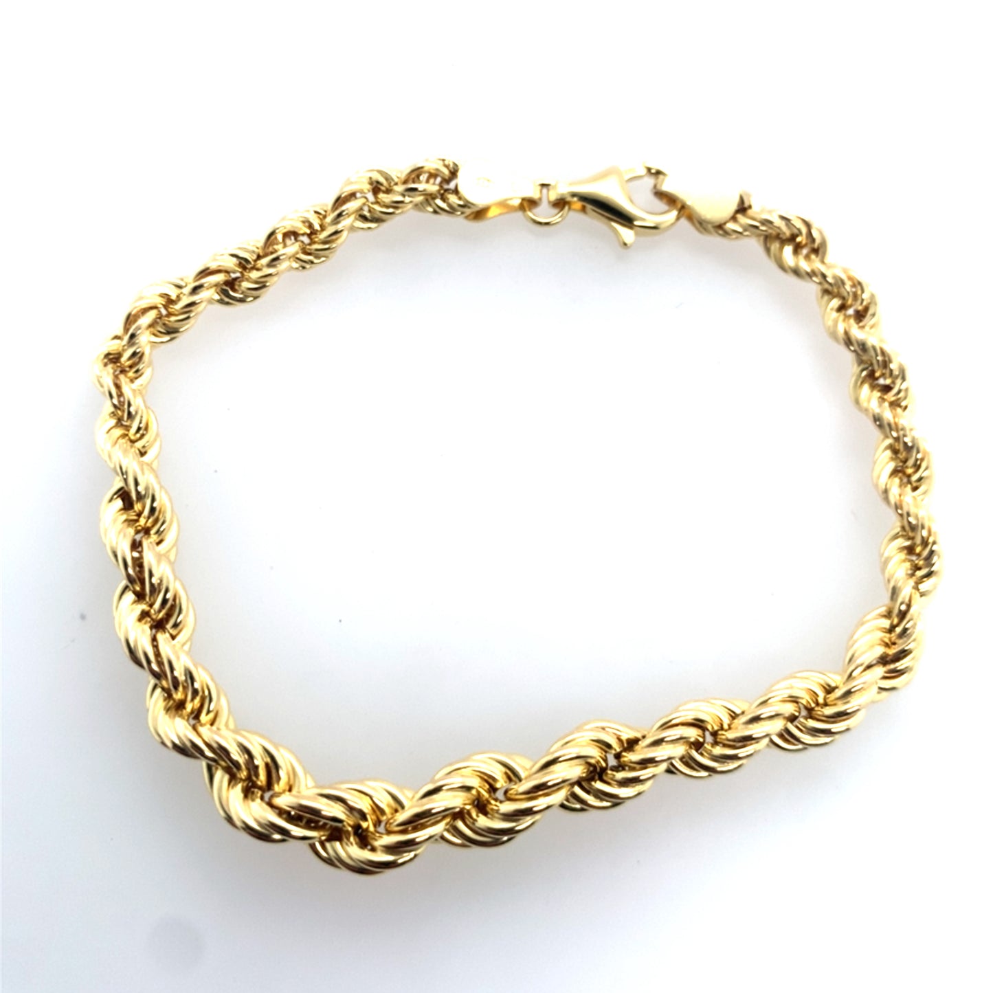 14K Yellow Gold Puffed Graduated Rope Bracelet **Final Sale No Warranty**
