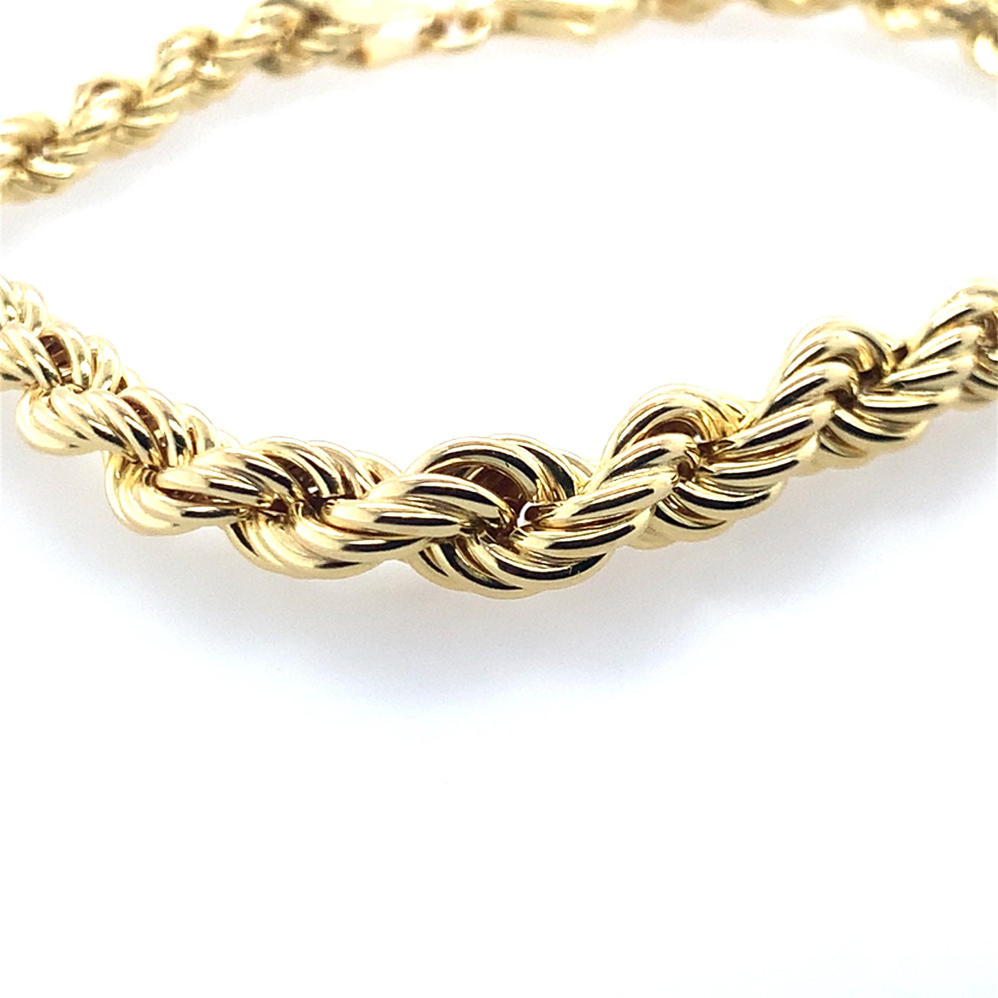 14K Yellow Gold Puffed Graduated Rope Bracelet **Final Sale No Warranty**