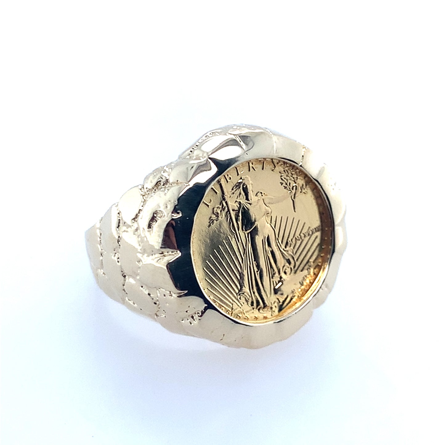 14K Yellow Gold American Gold Eagle Signet Coin Ring **Final Sale No Warranty**