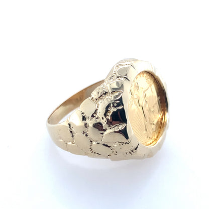 14K Yellow Gold American Gold Eagle Signet Coin Ring **Final Sale No Warranty**