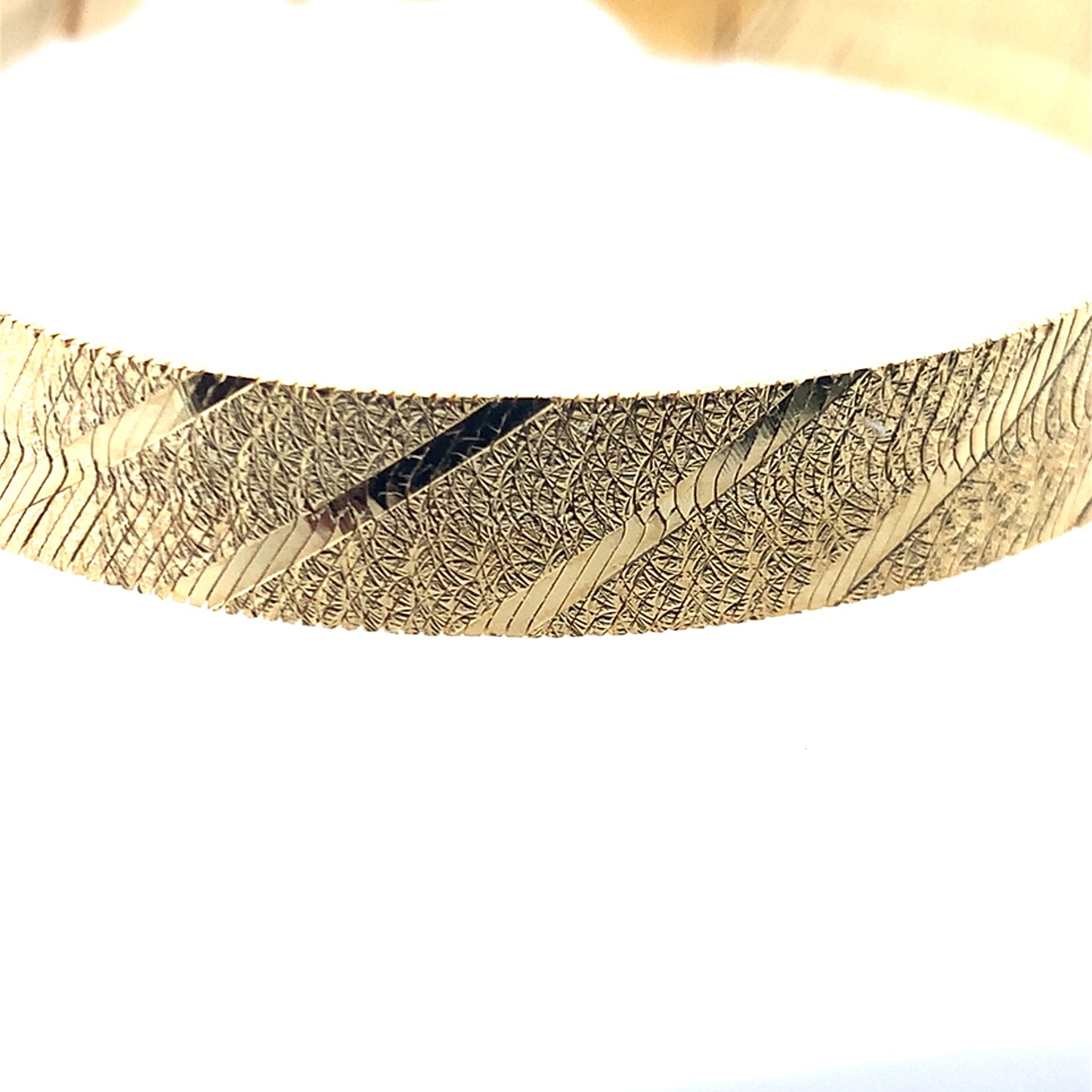 Estate 14K Yellow Gold Herringbone Bracelet