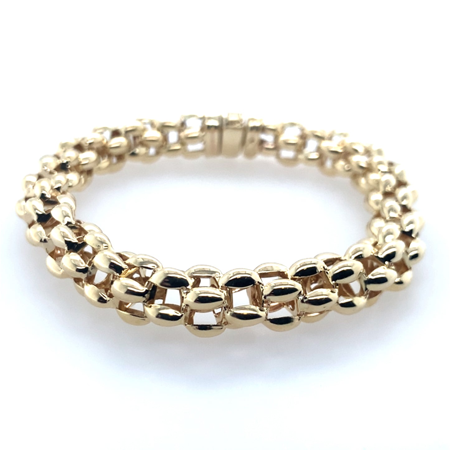 14K Yellow Gold Puffed Woven Bracelet **Final Sale No Warranty**