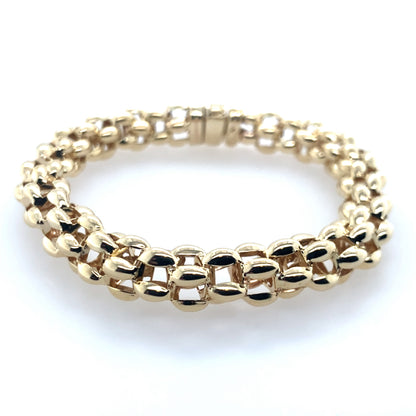 14K Yellow Gold Puffed Woven Bracelet **Final Sale No Warranty**