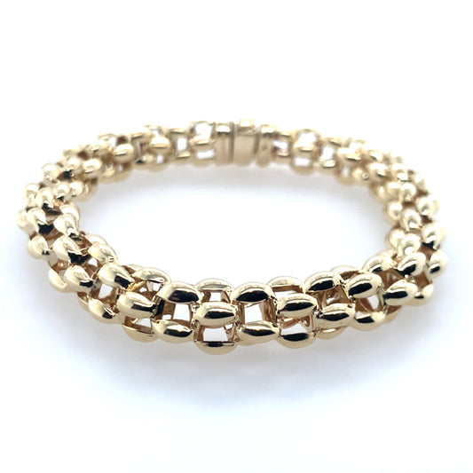 Estate 14K Yellow Gold Puffed Woven Bracelet