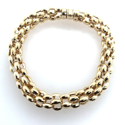 14K Yellow Gold Puffed Woven Bracelet **Final Sale No Warranty**
