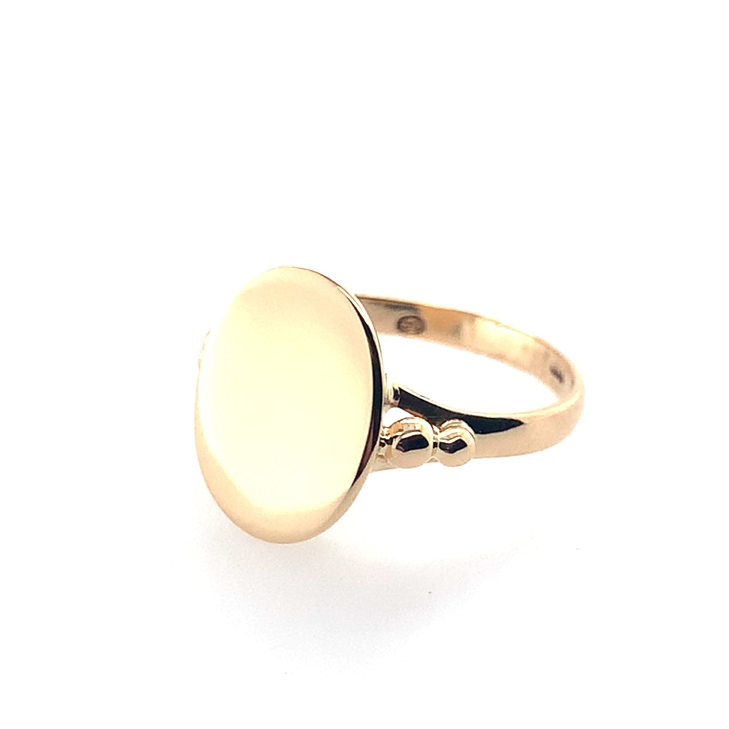 14K Yellow Gold Engravable Oval Signet Ring **Final Sale No Warranty**