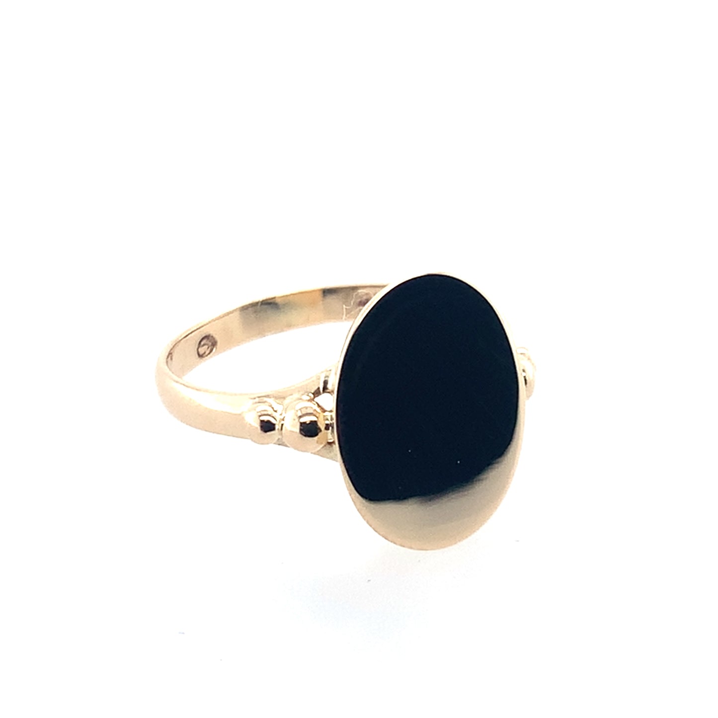 14K Yellow Gold Engravable Oval Signet Ring **Final Sale No Warranty**