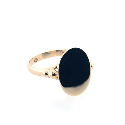 14K Yellow Gold Engravable Oval Signet Ring **Final Sale No Warranty**