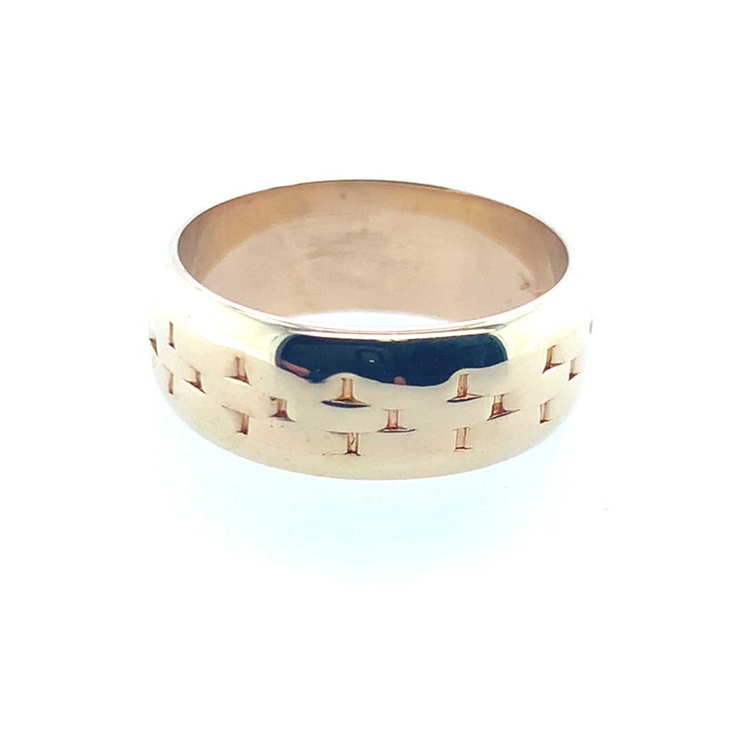 14K Yellow Gold 6.5Mm Band With Design **Final Sale No Warranty**