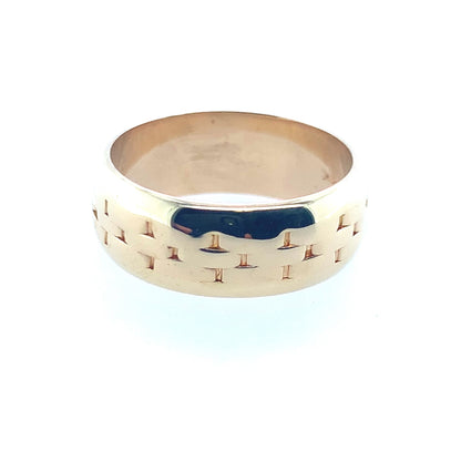14K Yellow Gold 6.5Mm Band With Design **Final Sale No Warranty**