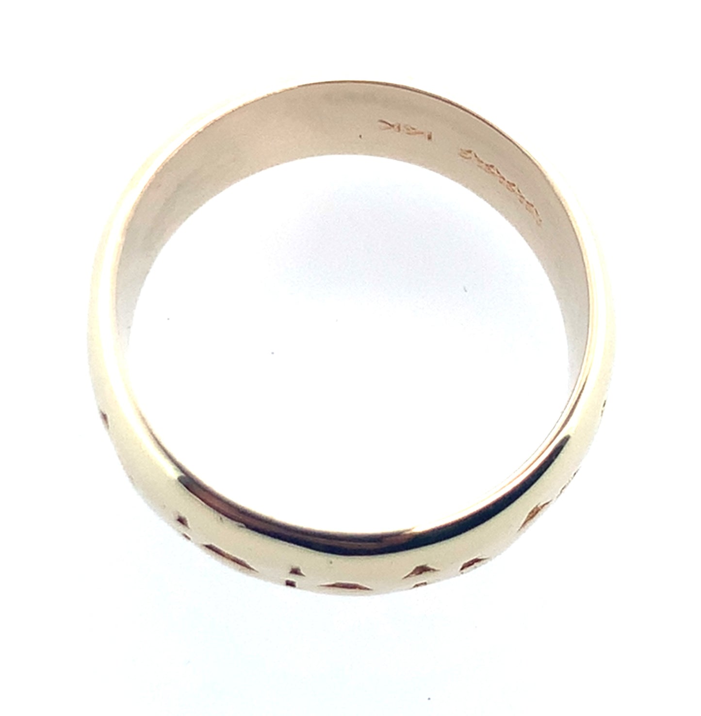 14K Yellow Gold 6.5Mm Band With Design **Final Sale No Warranty**