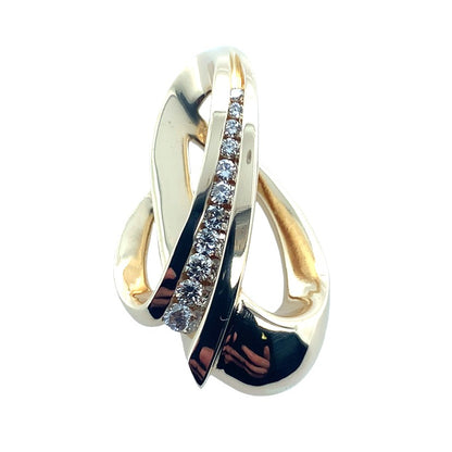 14K Yellow Gold Diamond Twist Pendant **Final Sale No Warranty**