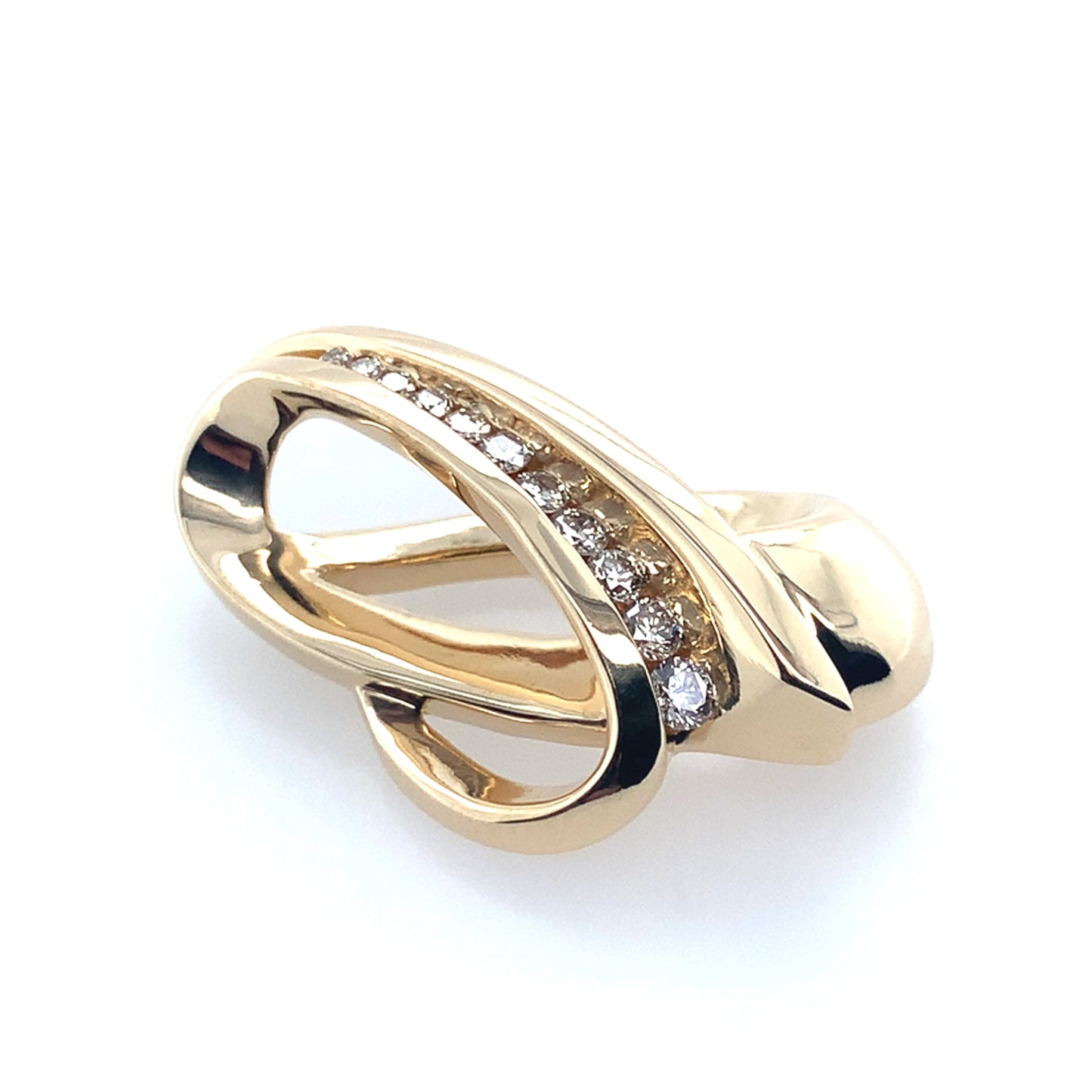 14K Yellow Gold Diamond Twist Pendant **Final Sale No Warranty**