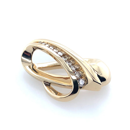 14K Yellow Gold Diamond Twist Pendant **Final Sale No Warranty**