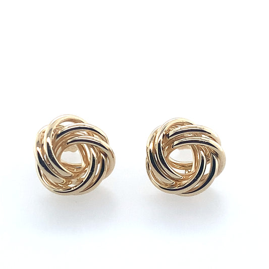 Estate 14K Yellow Knot Stud Earrngs **Final Sale No Warranty**