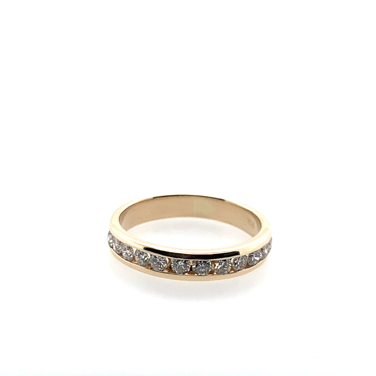 Estate 14K Yellow Gold Channel Set Diamond Band