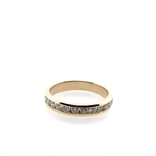 Estate 14K Yellow Gold Channel Set Diamond Band