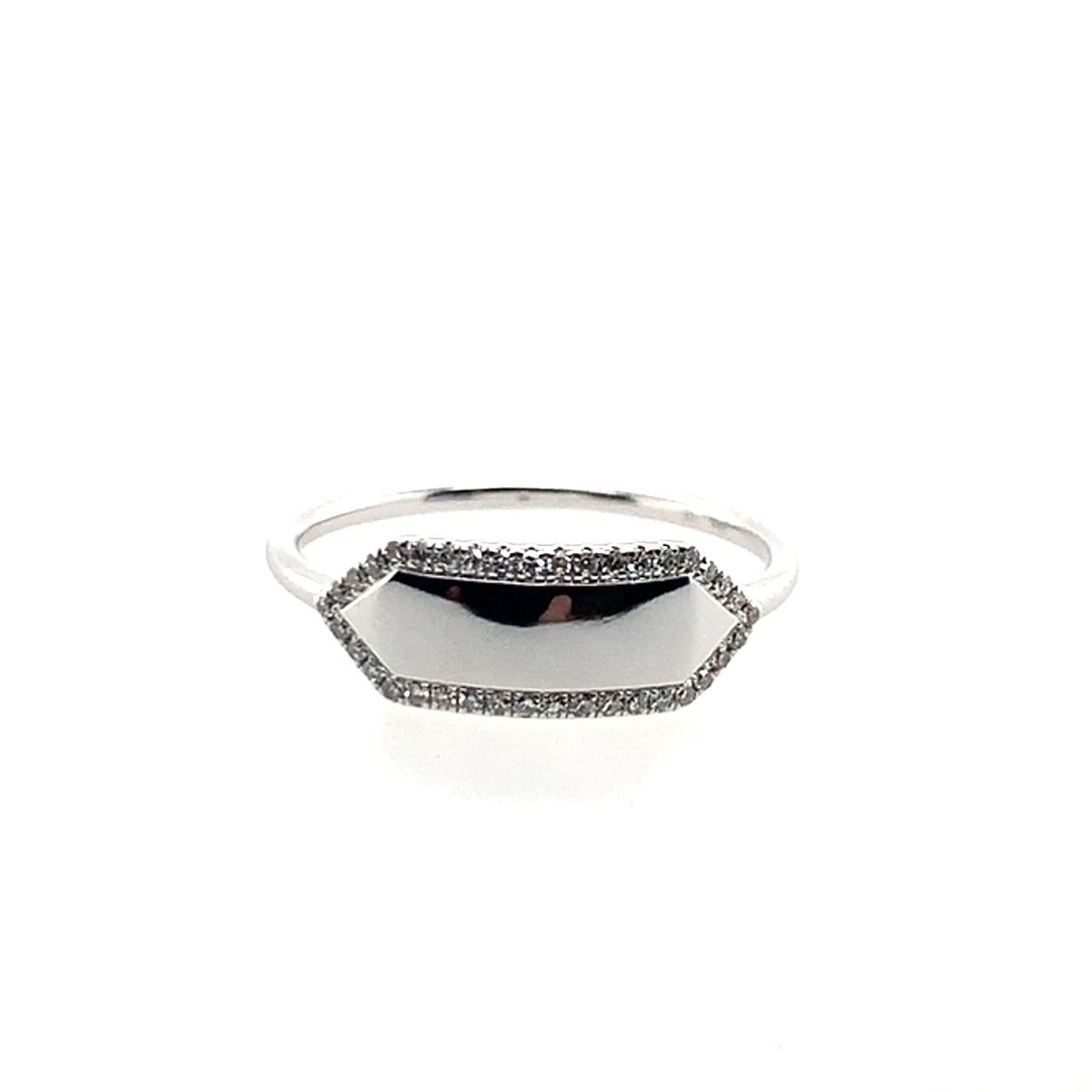 Estate 14K White Gold Engraveable Diamond Fashion Band **Final Sale No Warranty**