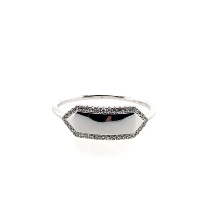 Estate 14K White Gold Engraveable Diamond Fashion Band **Final Sale No Warranty**