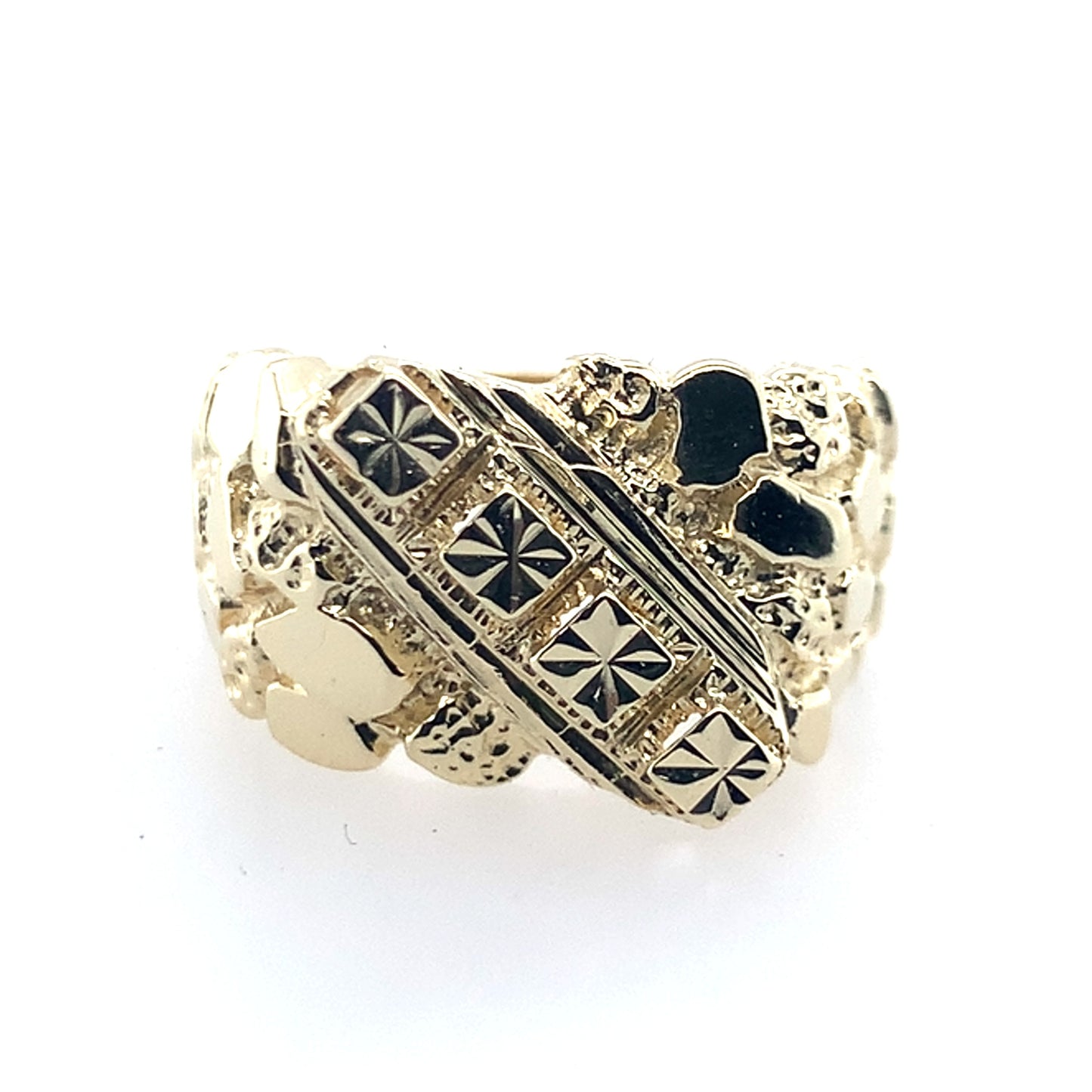 14K Yellow Gold Nugget Ring Size **Final Sale No Warranty**