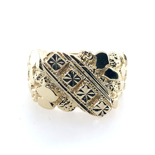 14K Yellow Gold Nugget Ring Size **Final Sale No Warranty**
