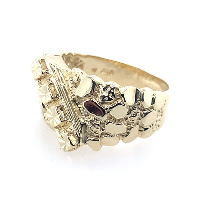 14K Yellow Gold Nugget Ring Size **Final Sale No Warranty**
