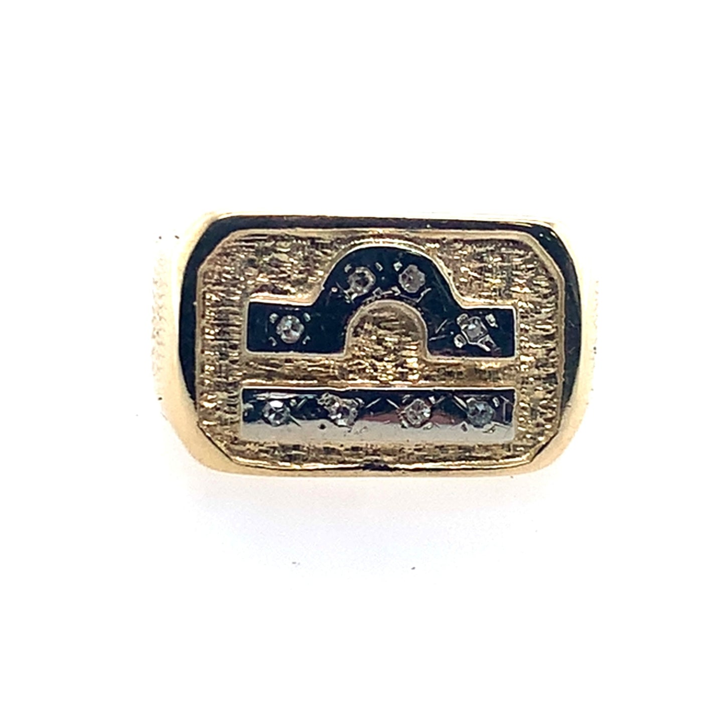 14K Yellow Gold Libra Symbol Signet Style Ring **Final Sale No Warranty**