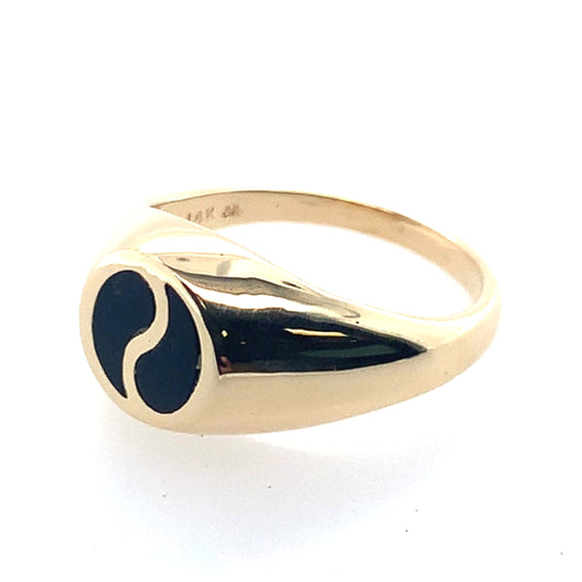 14K Yellow Gold Black Onyx Signet Ring **Final Sale No Warranty**