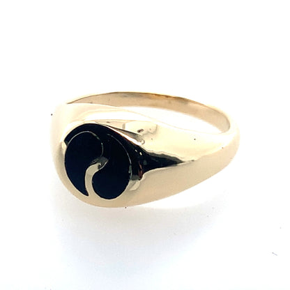 14K Yellow Gold Black Onyx Signet Ring **Final Sale No Warranty**