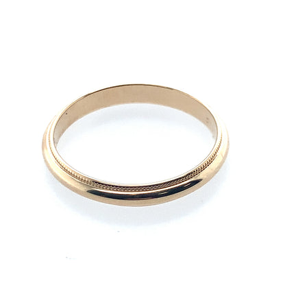 14K Yellow Gold Milgrain Band Size 5 **Final Sale No Warranty**
