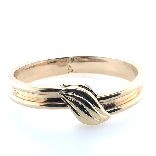 Estate 14K Yellow Gold Vintage Hinged Bangle "**Final Sale No Warranty**