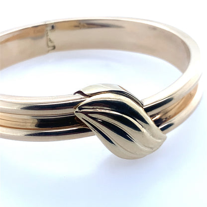 Estate 14K Yellow Gold Vintage Hinged Bangle "**Final Sale No Warranty**