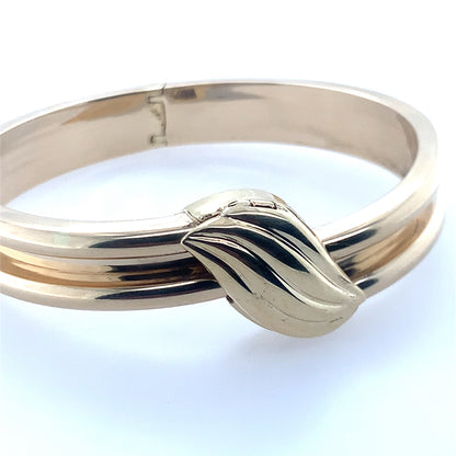 Estate 14K Yellow Gold Vintage Hinged Bangle "**Final Sale No Warranty**