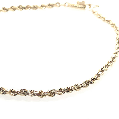 Estate 14K Yellow Gold Rope Chain Bracelet **Final Sale No Warranty**