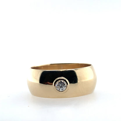 Estate 14K Yellow Gold 8Mm Diamond Domed Band **Final Sale No Warranty**