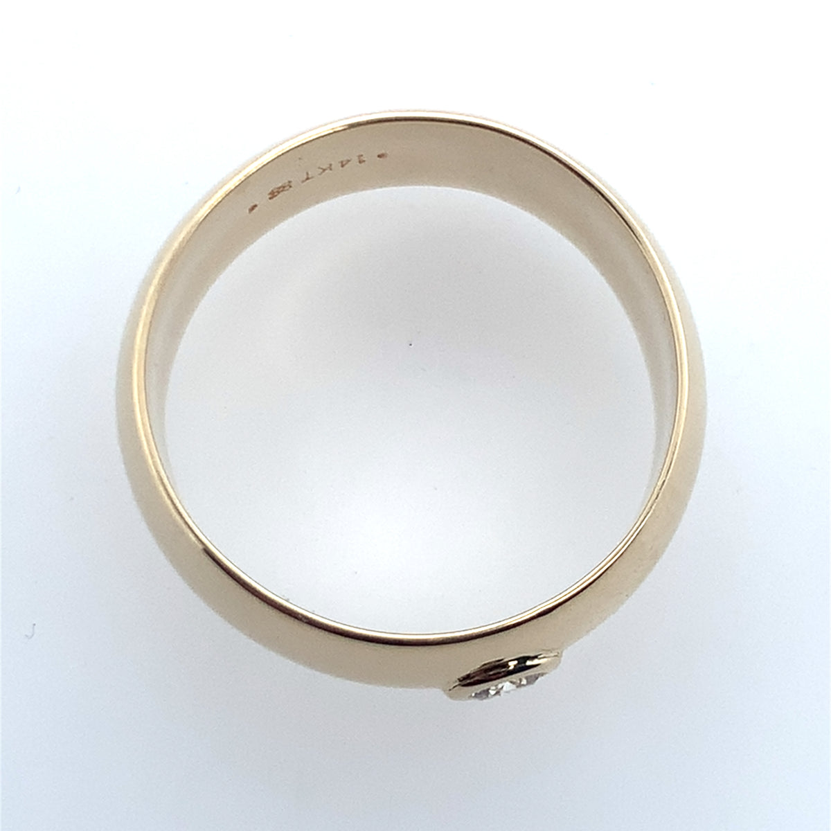 Estate 14K Yellow Gold 8Mm Diamond Domed Band **Final Sale No Warranty**