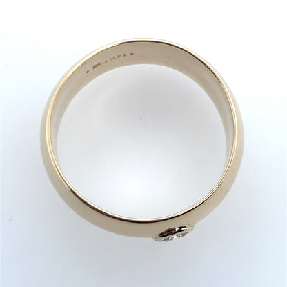 Estate 14K Yellow Gold 8Mm Diamond Domed Band **Final Sale No Warranty**