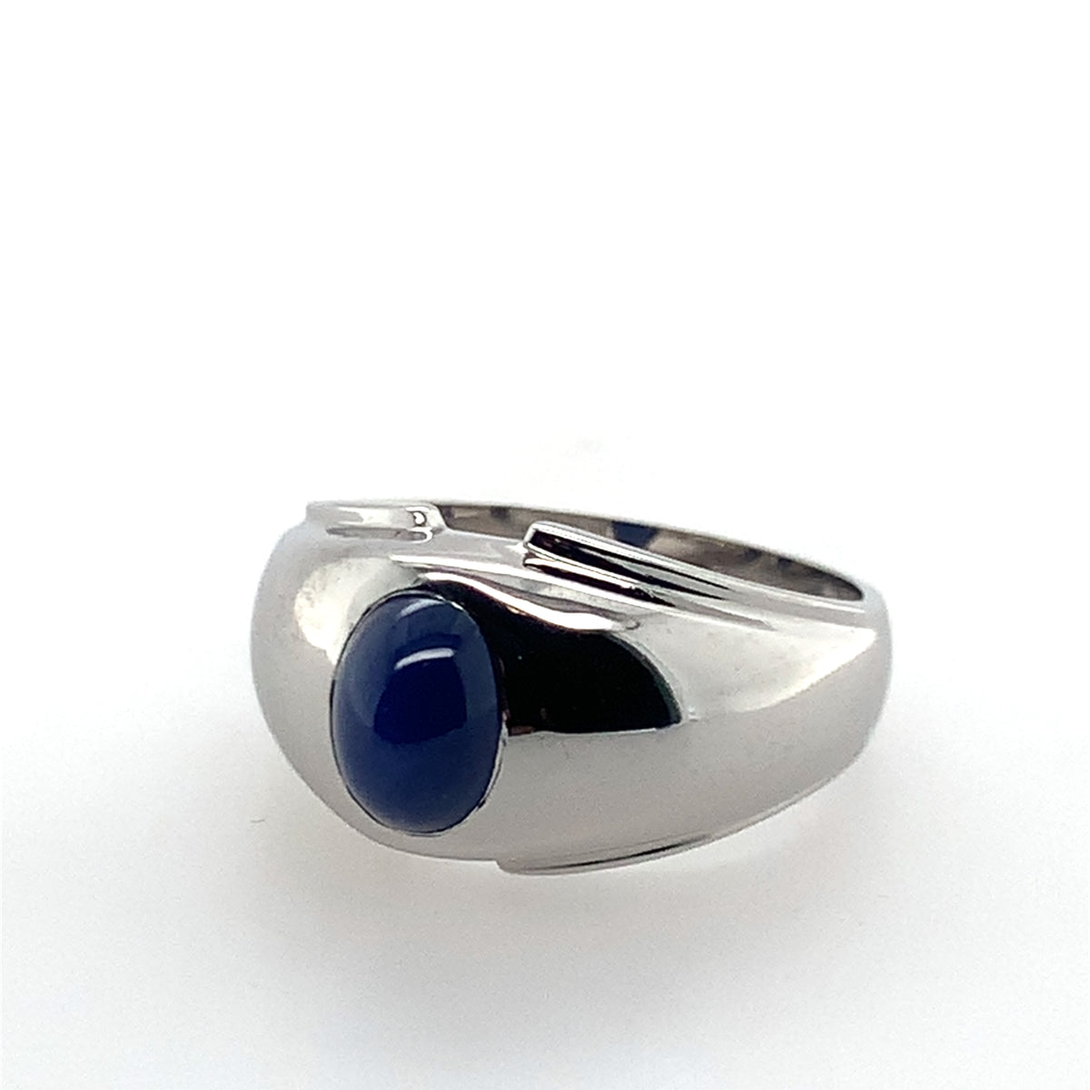 Estate 14K White Gold Blue Star Sapphire Signet Ring **Final Sale No Warranty**