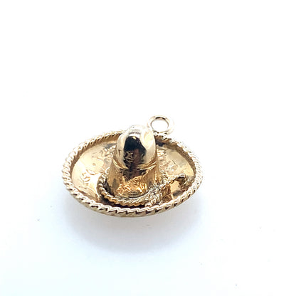 Estate 14K Yellow Gold Sombrero Hat Charm **Final Sale No Warranty**